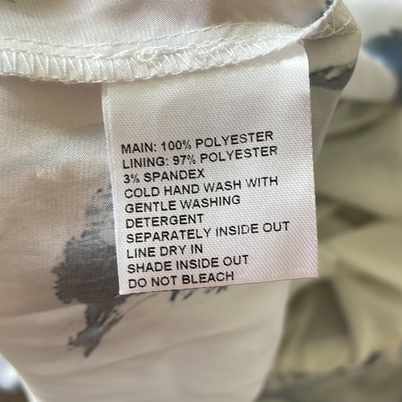 SEDUCE Sz6 blue + black paint splatter slinky top with waist detail - Picture 10 of 10